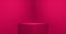 3D rendering of pink magenta background with squares for empty pedestal,