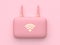 3d rendering pink minimal abstract technology equipment wifi router