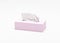 3D rendering of a pink tissue box on a white background.