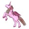 3D Rendering Pink Unicorn on White