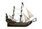 3D Rendering Pirate Ship on White