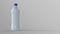 3d rendering plastic bottle on grey background. Ecology problem image