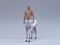 3D Rendering : A portrait of the handsome male centaur posing his body with the studio background