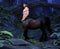 3D Rendering : A portrait of the male centaur, a pinup centaur posing