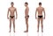 3D Rendering : Portrait of standing male ectomorph skinny body type