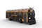 3D rendering of a post apocalyptic school bus isolated on a white background