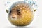 3d rendering of Pufferfish isolated on transparent background, Generative AI