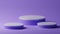 3D rendering purple silver colour minimal cylinder pedestal podium product showcase display on empty background