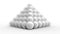 3d rendering of a pyramid of balls isolated in white background