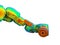 3D rendering - rainbow colored industrial robotic arm