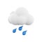 3d rendering rainy weather icon. 3d render cloud with rain. Rainy weather