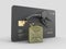 3d Rendering of Realistic credit card with fuel hose and jerrican, clipping path include