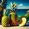 3D Rendering Realistic Fresh Pineapples