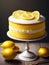 3D Rendering Realistic Lemon Cake With Lemons