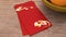 3d rendering red envelope reward Chinese new year 2020 on table for holiday content