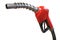 3d rendering of a red gasoline dispenser handle, isolated on white background with clipping paths.