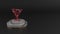 3D rendering of red gemstone symbol of cocktail glass icon