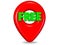 3D rendering red navigation icon pointer free zone