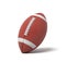 3d rendering of a red oval ball for American football on a white background.