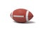 3d rendering of a red oval ball for American football on a white background.