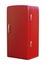 3D Rendering Red Rrefrigerator on White