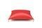 3d rendering of a red silk royal pillow with golden tussels isolated on a white background.