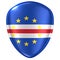 3d rendering of a Republic of Cape Verde flag icon.