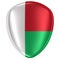 3d rendering of a Republic of Madagascar flag icon.