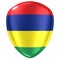 3d rendering of a Republic of Mauritius flag icon.