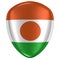 3d rendering of a Republic of Niger flag icon.
