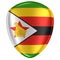 3d rendering of a Republic of Zimbabwe flag icon.