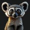 3D rendering of a ring-tailed lemur isolated on black background AI Generated animal ai