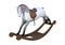 3D Rendering Rocking Horse on White