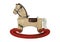 3D Rendering Rocking Horse on White