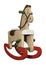 3D Rendering Rocking Horse on White