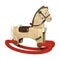 3D Rendering Rocking Horse on White