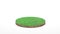 3d rendering. Round soil ground cross section with green grass on white background