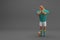 3d rendering Rugby players fight for the ball on professional rugby