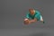 3d rendering Rugby players fight for the ball on professional rugby