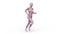 3D rendering of a running female body model