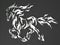 3D rendering - running horse cutout on black background