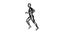 3D Rendering : a running male character wearing silver skin texture with white background