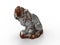 3D rendering - rusty metallic lion statuette