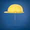 3d rendering of a safety cap on an umbrella stick on a blue background.