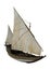 3D Rendering Sailing Ship on White