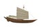 3D Rendering Sampan on White