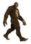 3D Rendering Sasquatch on White