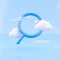 3d rendering search icon with cloud on blue background. Loupe, magnifier, magnifying, search icon 3d render abstract