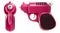 3d rendering a set of mini retro pink water gun, front and side view, isolated on white background.