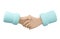 3D Rendering of shake hand on white background concept of deal business work